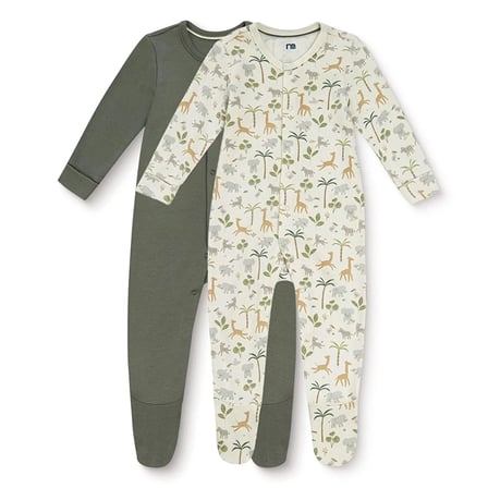 Mothercare Erkek Bebek Tulum Safari Baskılı Çıtçıtlı Bisiklet Yaka Long Sleeve Patikli
