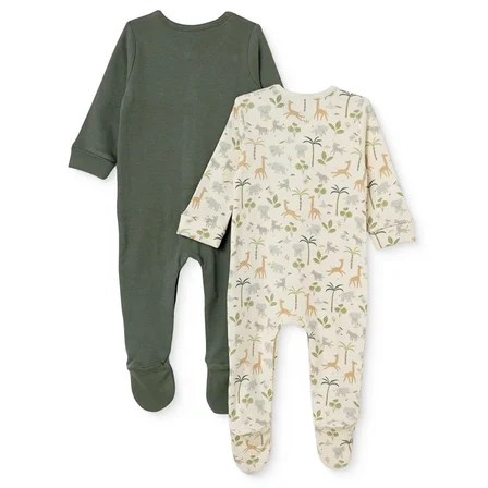 Mothercare Erkek Bebek Tulum Safari Baskılı Çıtçıtlı Bisiklet Yaka Long Sleeve Patikli