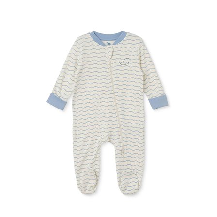Mothercare Erkek Bebek Tulum Çizgili Çıtçıtlı Bisiklet Yaka Long Sleeve Patikli
