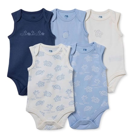 Mothercare Erkek Bebek 5li Body Hayvan Baskılı Çıtçıtlı Zarf Yaka Long Sleeve