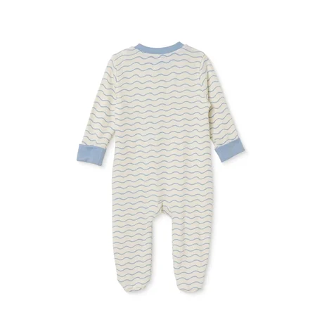 Mothercare Erkek Bebek Tulum Çizgili Çıtçıtlı Bisiklet Yaka Long Sleeve Patikli