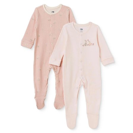 Mothercare Kız Bebek Tulum Çizgili Çıtçıtlı Bisiklet Yaka Long Sleeve Patikli
