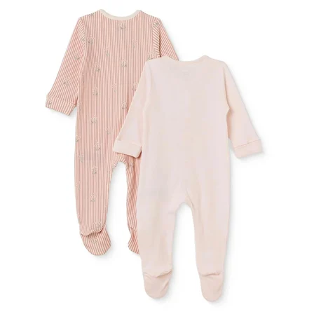 Mothercare Kız Bebek Tulum Çizgili Çıtçıtlı Bisiklet Yaka Long Sleeve Patikli