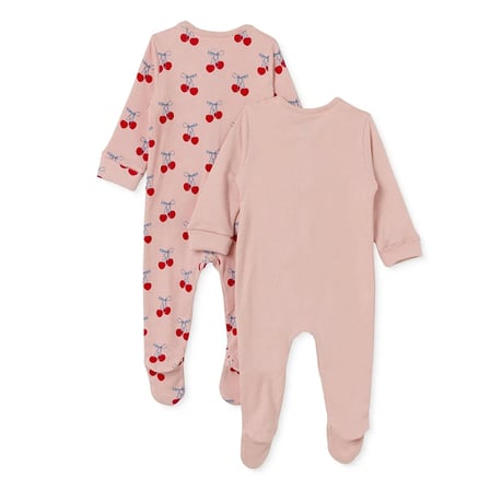 Mothercare Kız Bebek Tulum Kiraz Baskılı Çıtçıtlı Bisiklet Yaka Long Sleeve Patikli