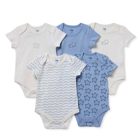 Mothercare Erkek Bebek 5li Body Hayvan Baskılı Çıtçıtlı Zarf Yaka Long Sleeve