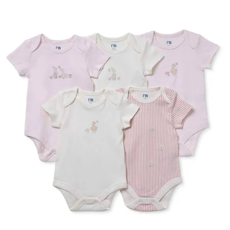Mothercare Kız Bebek 5li Body Hayvan Baskılı Çıtçıtlı Zarf Yaka Long Sleeve