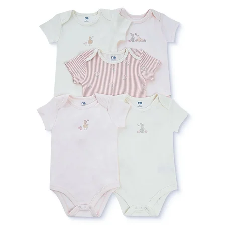 Mothercare Kız Bebek 5li Body Hayvan Baskılı Çıtçıtlı Zarf Yaka Long Sleeve