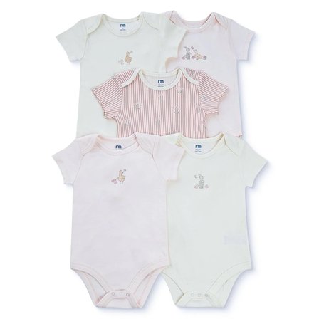 Mothercare Kız Bebek 5li Body Hayvan Baskılı Çıtçıtlı Zarf Yaka Long Sleeve