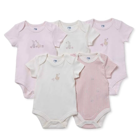 Mothercare Kız Bebek 5li Body Hayvan Baskılı Çıtçıtlı Zarf Yaka Long Sleeve