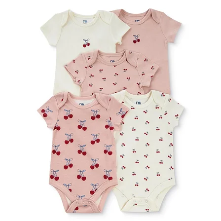 Mothercare Kız Bebek 5li Body Hayvan Baskılı Çıtçıtlı Zarf Yaka Long Sleeve