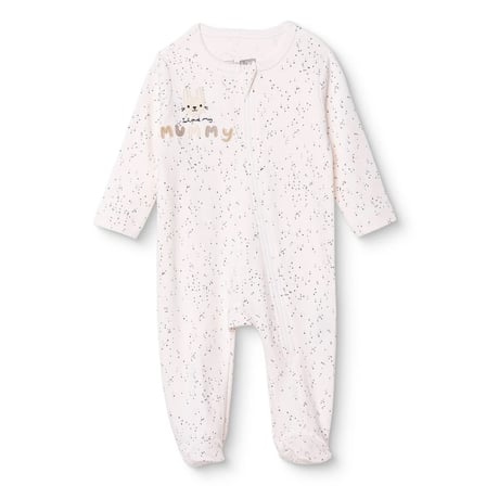 HelloBaby Kız Bebek Tulum Puantiye Baskılı Fermuarlı Bisiklet Yaka Uzun Kol Patikli