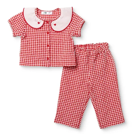 Mothercare Kız Bebek Bluz-Pantolon Düğmeli Bebe Yaka Kısa Kol Lastikli