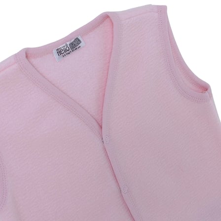 HelloBaby Kız Bebek Polar Yelek Çıtçıtlı V Yaka Atlet