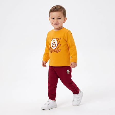 Galatasaray Erkek Bebek Pijama Takımı Bisiklet Yaka Uzun Kol Reçme