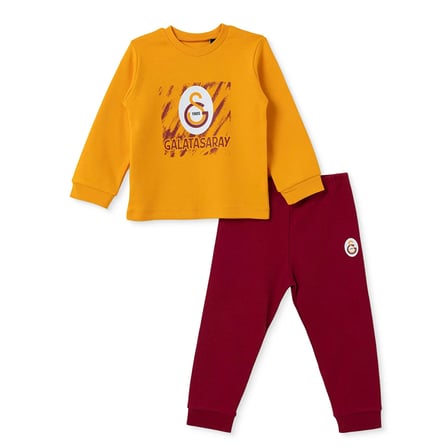 Galatasaray Erkek Bebek Pijama Takımı Bisiklet Yaka Uzun Kol Reçme