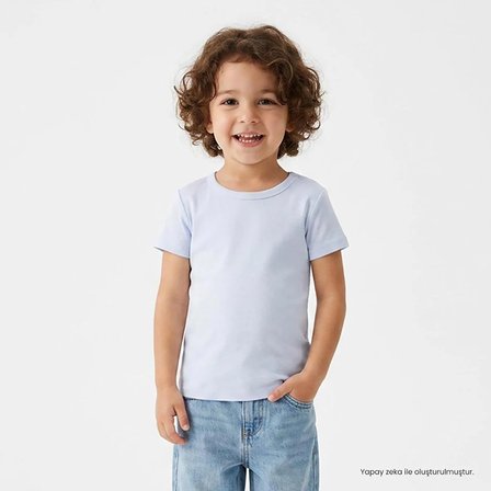 HelloBaby Unisex Fanila Bisiklet Yaka Kısa Kol