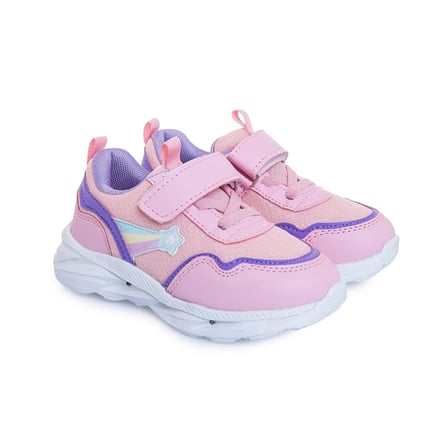 HelloBaby Kız Bebek Spor Ayakkabı Yıldız Baskılı Cırt Bantlı