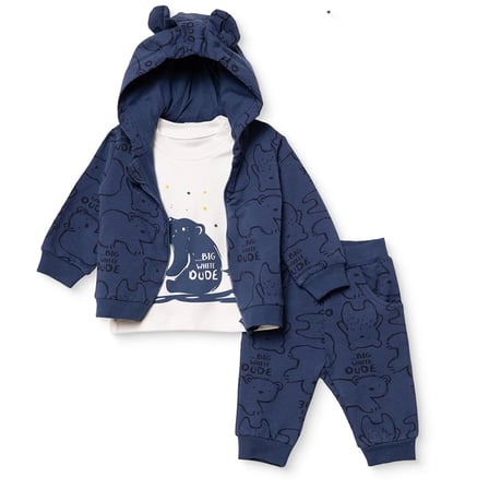 Bebetto Erkek Bebek Sweatshirt-Hırka-Alt Dinozor Baskılı Fermuarlı Bisiklet Yaka Long Sleeve Patiksiz