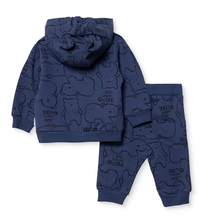 Bebetto Erkek Bebek Sweatshirt-Hırka-Alt Dinozor Baskılı Fermuarlı Bisiklet Yaka Long Sleeve Patiksiz