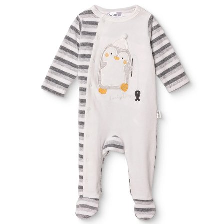 Bebetto Erkek Bebek Kadife Tulum Hayvan Baskılı Çıtçıtlı Bisiklet Yaka Long Sleeve Patikli