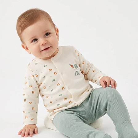 Bebetto Erkek Bebek Hırka-Alt Araba Baskılı Çıtçıtlı Bisiklet Yaka Long Sleeve Patikli