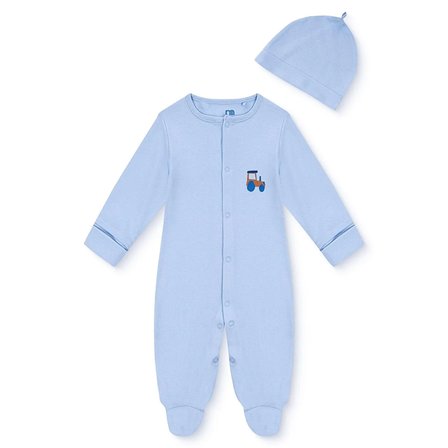 Mothercare Erkek Bebek Tulum-Şapka Çıtçıtlı Bisiklet Yaka Long Sleeve Patikli