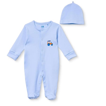 Mothercare Erkek Bebek Tulum-Şapka Çıtçıtlı Bisiklet Yaka Long Sleeve Patikli