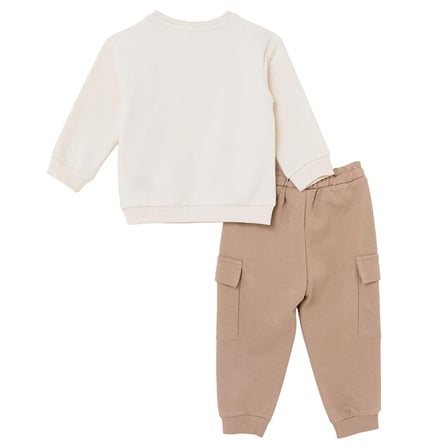 HelloBaby Erkek Bebek Eşofman Takımı Hayvan Baskılı Bağcıklı Bisiklet Yaka Long Sleeve Lastikli