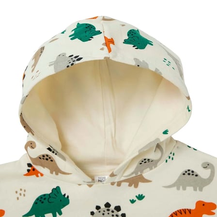 HelloBaby Erkek Bebek Eşofman Takımı Dinozor Baskılı Bağcıklı Kapüşonlu Long Sleeve Lastikli