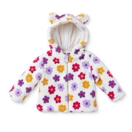HelloBaby Kız Bebek Welsoft Mont Çiçek Baskılı Fermuarlı Bisiklet Yaka Long Sleeve