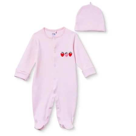 Mothercare Kız Bebek Tulum-Şapka Çıtçıtlı Bisiklet Yaka Long Sleeve Patikli