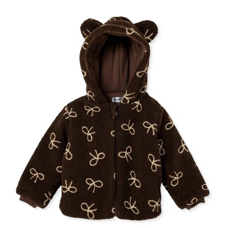 HelloBaby Kız Bebek Welsoft Mont Fiyonk Baskılı Fermuarlı Bisiklet Yaka Long Sleeve