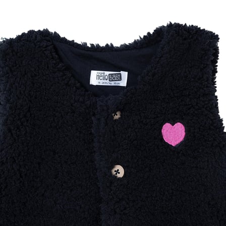 HelloBaby Kız Bebek Welsoft Yelek Düğmeli Bisiklet Yaka Sleeveless