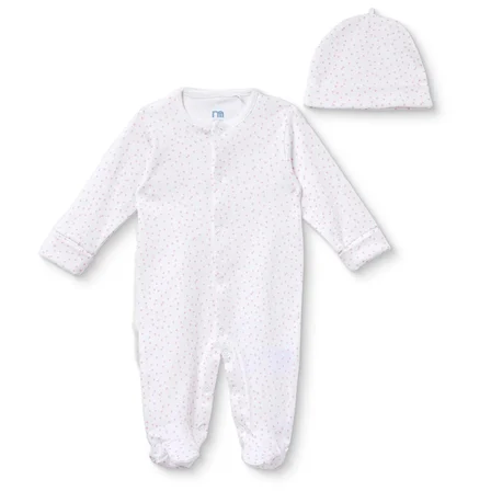 Mothercare Kız Bebek Tulum-Şapka Çıtçıtlı Bisiklet Yaka Long Sleeve Patikli