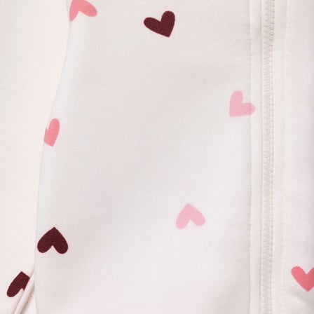 HelloBaby Kız Bebek Eşofman Takımı Kalp Baskılı Fermuarlı Kapüşonlu Long Sleeve Lastikli
