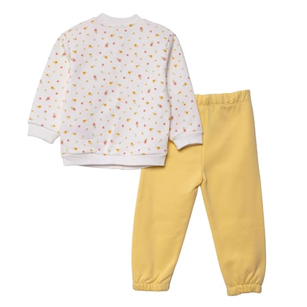 HelloBaby Kız Bebek Eşofman Takımı Çiçek Baskılı Fermuarlı Kapüşonlu Long Sleeve Lastikli