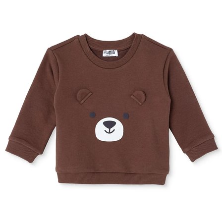 HelloBaby Erkek Bebek Sweatshirt Ayı Baskılı Bisiklet Yaka Long Sleeve