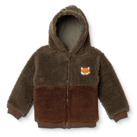 HelloBaby Erkek Bebek Welsoft Mont Hayvan Baskılı Fermuarlı Kapüşonlu Long Sleeve