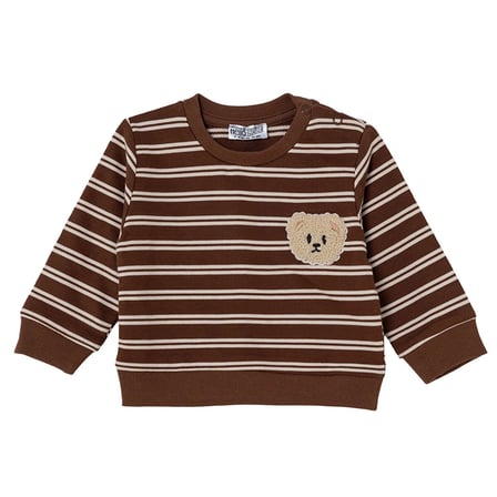 HelloBaby Erkek Bebek Sweatshirt Çizgili Çıtçıtlı Bisiklet Yaka Long Sleeve