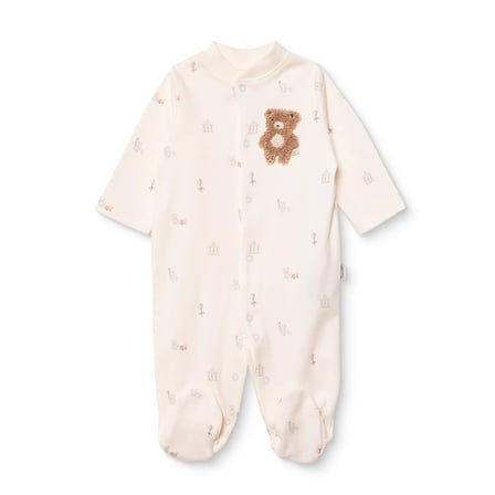 Bebetto Erkek Bebek Tulum Hayvan Baskılı Çıtçıtlı Bisiklet Yaka Long Sleeve Patikli