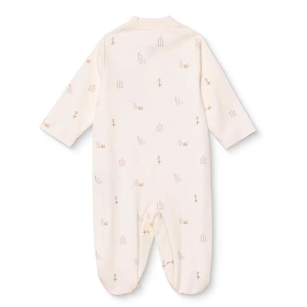 Bebetto Erkek Bebek Tulum Hayvan Baskılı Çıtçıtlı Bisiklet Yaka Long Sleeve Patikli