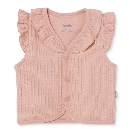 Bebetto Kız Bebek Yelek Çıtçıtlı V Yaka Short Sleeve