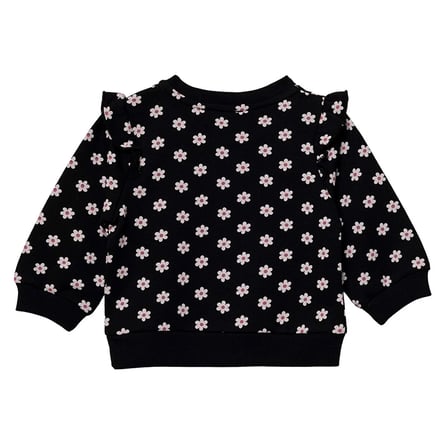 HelloBaby Kız Bebek Sweatshirt Çiçek Baskılı Çıtçıtlı Bisiklet Yaka Long Sleeve