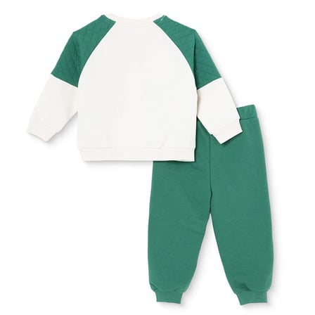 HelloBaby Erkek Bebek Eşofman Takımı Kamp Baskılı Bağcıklı Bisiklet Yaka Long Sleeve Ribanalı