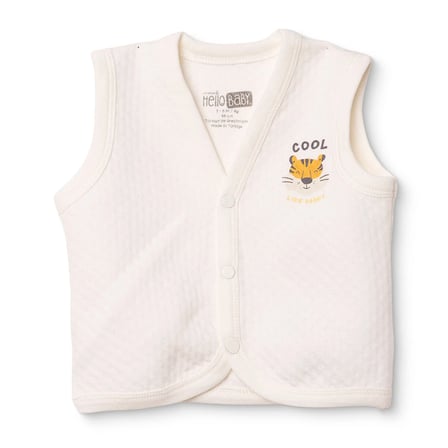 HelloBaby Erkek Bebek Kapitone Yelek Hayvan Baskılı V Yaka Sleeveless