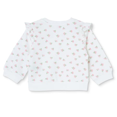 HelloBaby Kız Bebek Sweatshirt Çiçek Baskılı Çıtçıtlı Bisiklet Yaka Long Sleeve