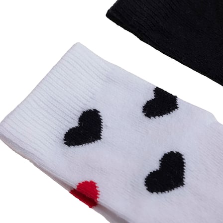 HelloBaby Kız Bebek 3lü Soket Çorap Kalp Baskılı