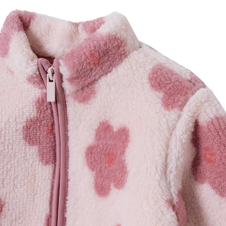 HelloBaby Kız Bebek Welsoft Hırka Çiçek Baskılı Fermuarlı Dik Yaka Long Sleeve