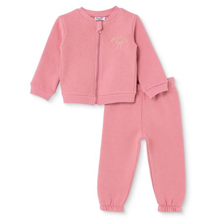 HelloBaby Kız Bebek Eşofman Takımı Ayı Baskılı Fermuarlı Hakim Yaka Long Sleeve Lastikli