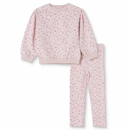 HelloBaby Kız Bebek Bluz-Tayt Çiçek Baskılı Bisiklet Yaka Long Sleeve Reçme